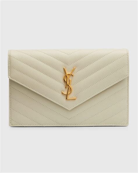 ysl uptown leather chain wallet|YSL envelope chain wallet.